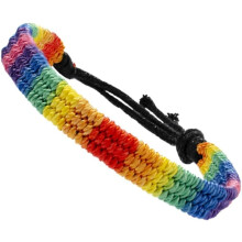2 Stück handgewebte Regenbogenarmbänder für schwule Männer, geflochtene Armbandketten für Lesben, homosexuelle Paare, Regenbogenarmbänder
