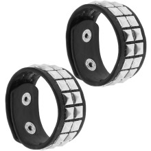 2 Vintage-Lederarmbänder für Herren, Nieten-Manschette, Punk-Modeaccessoire, Halloween-Party