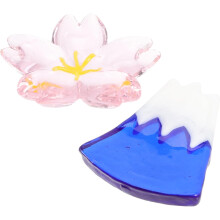 2 japanische Glas-Stäbchenhalter und -Ablagen für Löffel und Schreibpinsel