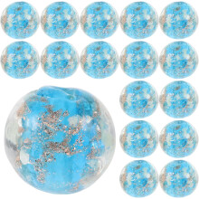 20 Stück hellblaue, im Dunkeln leuchtende, runde Glasperlen (10 mm) – ideal zum Basteln von Armbändern und als Abstandshalter.