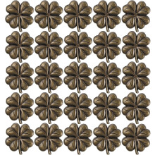Lot de 20 attaches pression en alliage de zinc bronze à motif dessin animé, avec base, boucles de portefeuille à quatre feuilles