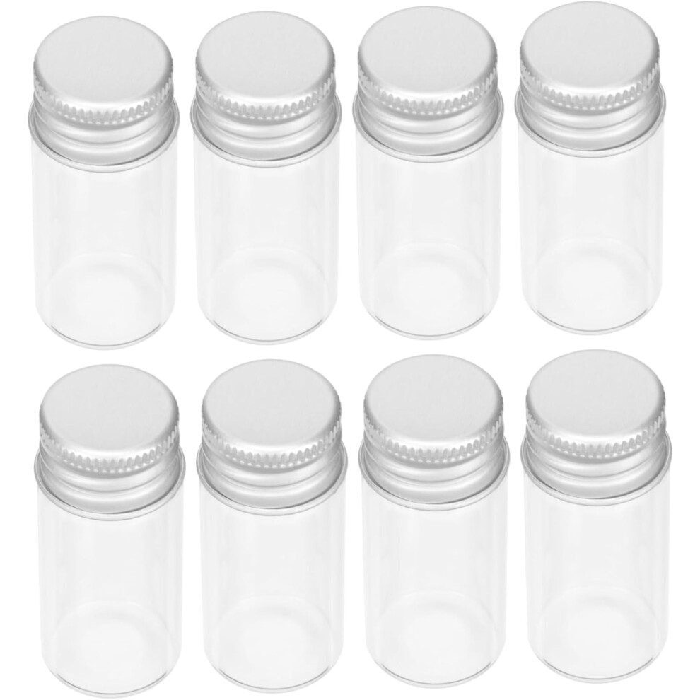 Hkhbjs Silver 20Pcs Mini Glass Bottles For Essential Oils Cosmetic Vials For Travel Toiletries Liquid Bottles For Makeup Samples