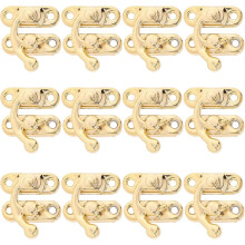 20 Stück Vintage-Goldhaken-Metallverschlüsse für Schmuckkästchen und Holzschränke