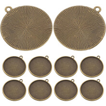 20 Stück Schmuckzubehör aus antiker Bronze, Rohlinge für Anhänger, Fassungen und Schmuckhalter
