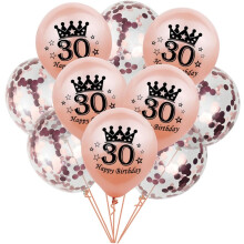 20-teiliges Set roségoldener Party-Latexballons mit 10 Paillettenballons, leicht aufzublasen und luftdicht.
