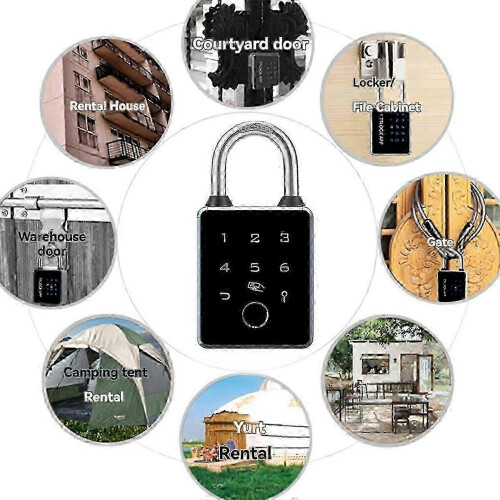 Bluetooth Smart Padlock Waterproof APP Controlled for Gate Fence Door 2