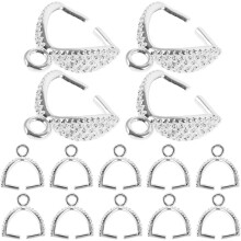 20 attaches de bijoux en cuivre à pince, connecteurs argentés, fermoirs pour pendentifs