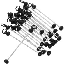 20 Stück schwarze, perlenbesetzte Schlüsselanhänger-Rohlinge aus Metall für Bastelarbeiten und DIY-Schmuck