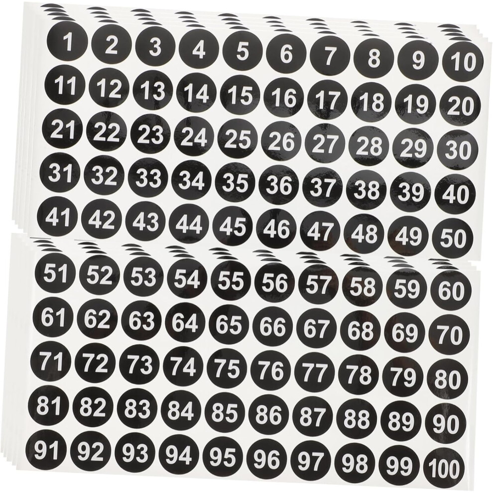 20 Sheets Round Self-Adhesive Number Stickers Consecutive Inventory Labels Organizer Stickers For Home Storage 5455468320415