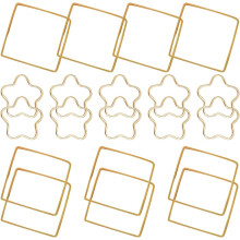 20 Pcs ouro quadrado e flores aberto bisel pingentes com brincos de metal postes para jóias de resina DIY