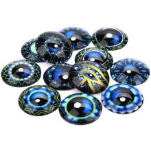 20 ks 12 mm modré okrúhle sklenené kabošony, drahokamy, DIY šperky, materiál, remeselné záplaty
