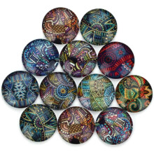 20 Stück geometrische Glaspatches, Schmuckherstellungszubehör, gemischte Farben, 18 mm Edelstein-Glas-Snaps
