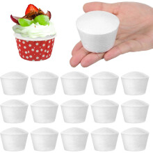 Modellini per torte a forma di cupcake e muffin, 20 pezzi in schiuma bianca leggera