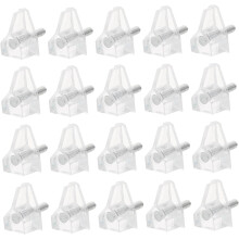 20 Stück Regalhalterungen, Regalstifte für glatte Oberflächen, transparent