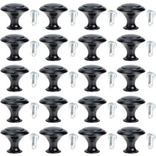 20 Sets Schwarze Pilz-Schrankknöpfe, Schrankgriffe aus Edelstahl, einfach zu montieren, moderne Griffe