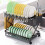 Double Layer Dish Drying Rack For Kitchen-Milky white 2