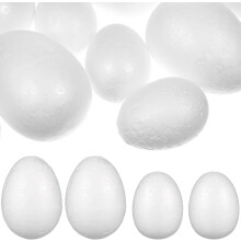 40 Stück Schaumstoff-Ostereier, Bastelbedarf, 6 cm und 8 cm Schaumstoffkugeln, Osterdekorationen, Eierornamente, Bemalung, saisonale Bastelarbeiten