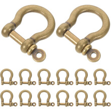 20 Stück handgefertigte Schlüsselanhänger mit Hufeisenschnalle und Mini-D-Ring-Schäkel