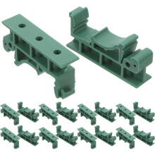 Kit de remplacement de 20 supports de montage pour rail DIN verts, clips de guidage en plastique et clips de fixation