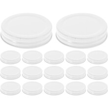 Lot de 20 couvercles étanches en fer-blanc pour bocaux de conserve, blancs, faciles à utiliser et protecteurs.