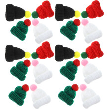 20 ks vianočných mini vlnených dekorácií na čiapky Santa Clausa, DIY potreby na dekoráciu čiapky Santa Clausa
