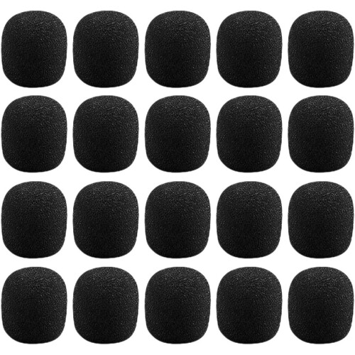 20 fundas de esponja para micrófono, fundas de solapa para micrófono, protectores de micrófono de esponja, material negro, protege