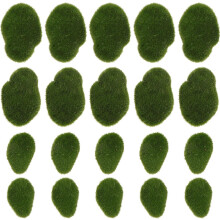 Set mit 20 künstlichen Moossteinen, Mikrolandschafts-Bastelsteine in verschiedenen Größen (3x5cm bis 5x7cm)