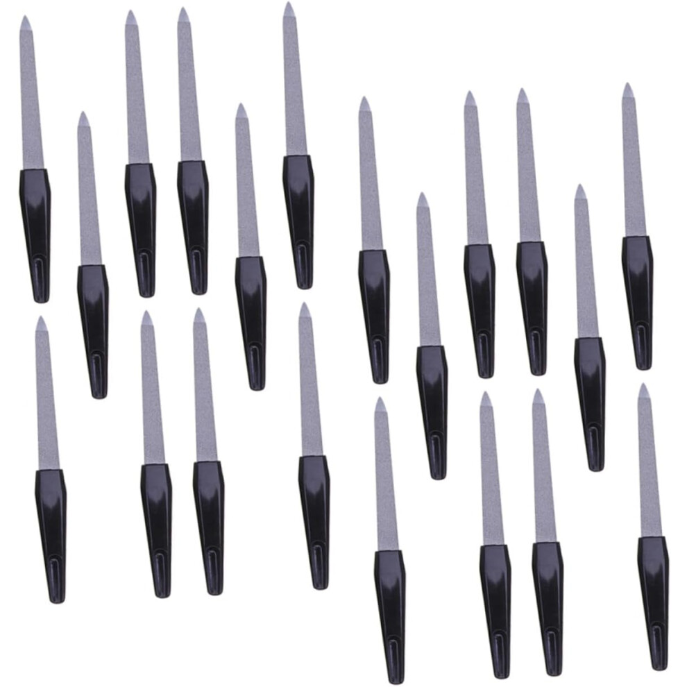 Hkhbjs 20Pcs Nail File Nail Art Knife Handle Stainless Steel Manicure Burnishing Strips For Home Use