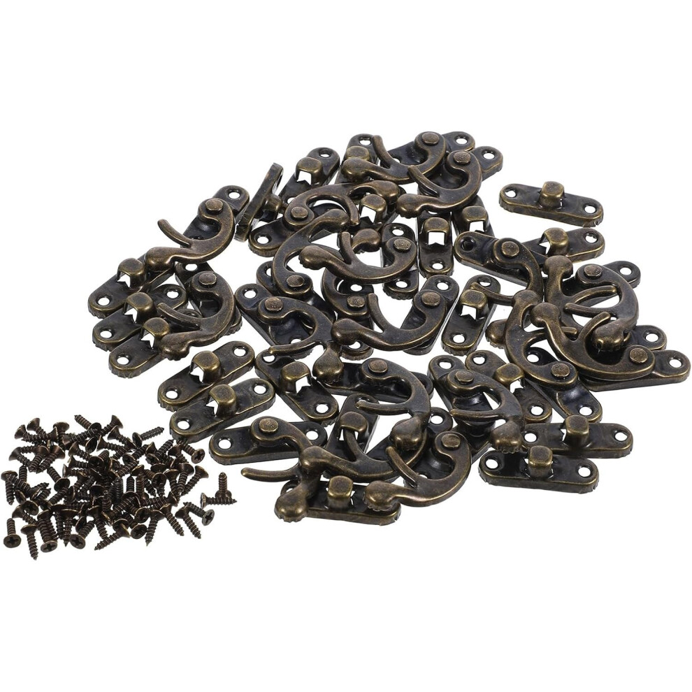20Pcs Antique Bronze Swing Arm Clasp Jewelry Box Hardware Rustic Iron Hook Latches 5455468328763