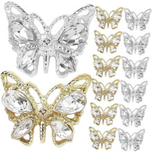 20 pezzi di decorazioni per unghie, ornamenti per nail art a forma di farfalla, decorazioni per manicure con diamanti per donne, fai da te