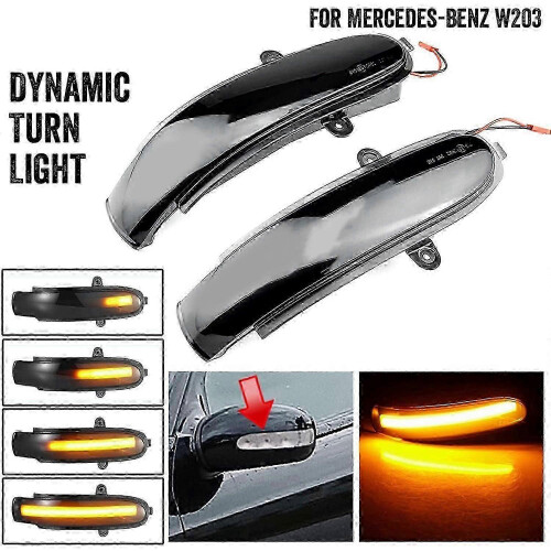 Side Mirror Dynamic Blinker Light, Compatible with Mercedes C Class W203 CL203 Replacement 2