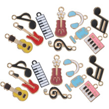 20 stuks geëmailleerde muzieknootbedeltjes voor het maken van sieraden. Duurzame muziekinstrumenthangers.