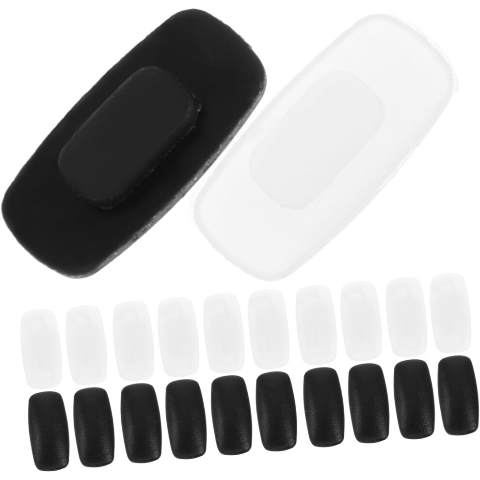 Hkhbjs 20Pairs Silicone Nose Pads Rectangular Eyeglass Nose Pads For Glasses Slip Prevention Replacement