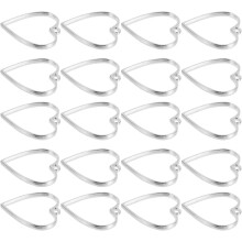 20 Stück herzförmige Deko-Anhänger aus Legierung, DIY-Schmuckzubehör