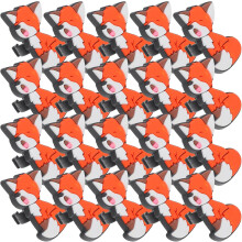 20pcs Universal Soft PVC Fox Pencil Clips Detachable Pencil Holder Caps Cute Orange Pen Pocket Clips