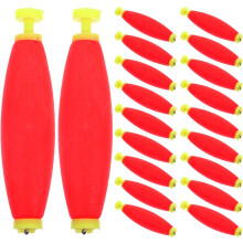 20pcs Red Oval Sea Fishing Spring Bobbers Floats with Belly High-Visibility Foam Floats Slip Bobber Indicators