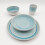 Reactive Blue Glaze Dinner Set Plate Bowl Cup 24 5