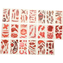20 vellen tijdelijke littekenstickers voor Halloween, realistische make-upstickers
