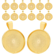 20 Stück 25 mm goldene runde Anhängerfassungen, Zargenrahmen, Cabochon-Fassungen