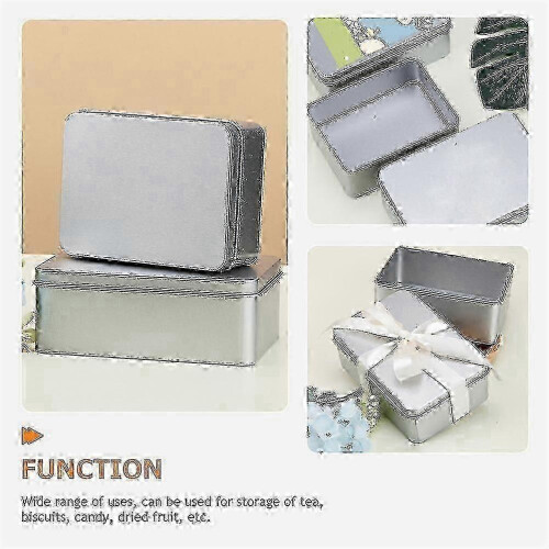 3 Pcs Tinplate Storage Box with Lid, Multipurpose Wedding Candy Tin Container 2