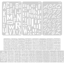 20 Blatt Alphabet-Schablonen, Buchstabenschablonen für Bastelarbeiten, DIY-Handlettering, Zeichnen und Kunstprojekte