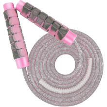 Adjustable Jump Rope with Ball Bearings - Non-Slip Cotton Skipping Rope for Adults, Kids, Fitness, Boxing & Crossfit - Ergonomic Handles