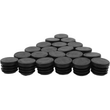 20 Stück 25 mm runde Kunststoff-Endkappen für Rohre, Schutzkappen für Rohre im Haushalt