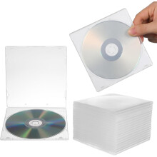 20 stuks losse cd-/dvd-hoesjes van kunststof met stofwerende en beschermende functie voor thuisgebruik.