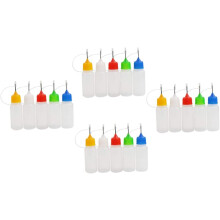 20 Stück 30-ml-Klebstoff-Quetschflaschen mit Nadelspitze und Kappen, halbkleine leere Kunststoff-Quetschflaschen