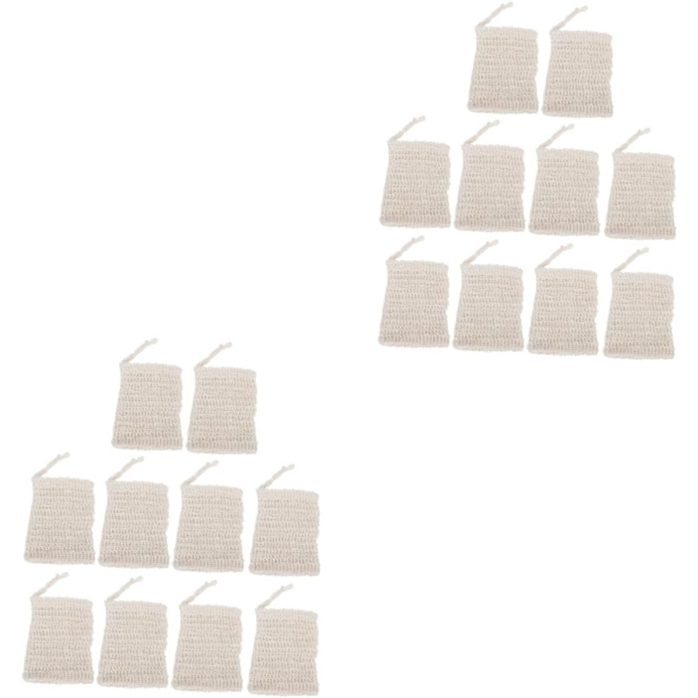 Hkhbjs 20Pcs Bathing Soap Pouch Natural Mesh Storage Bag Drawstring Travel Home Use Soap Exfoliating Net