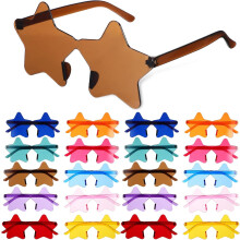 Lot de 20 lunettes de soleil sans monture en forme d'étoile pour festivals et fêtes, pour adultes, femmes et hommes. Lunettes tendance et amusantes.
