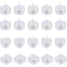 40-teiliges DIY-Teelichtbecher-Set mit 20 Dochten, hochtransparente, runde Kunststoffbecher