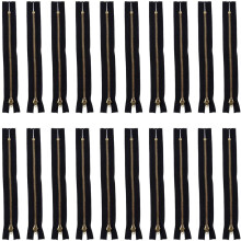 20 Stück 18 cm lange schwarze Kupfer-Eckreißverschlüsse aus Metall für Jeanshosen, Bekleidungszubehör, DIY-Nähprojekte