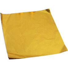 200 feuilles d'emballage alimentaire en aluminium doré brillant pour bonbons, chocolats et thés. Disponibles en magasin.